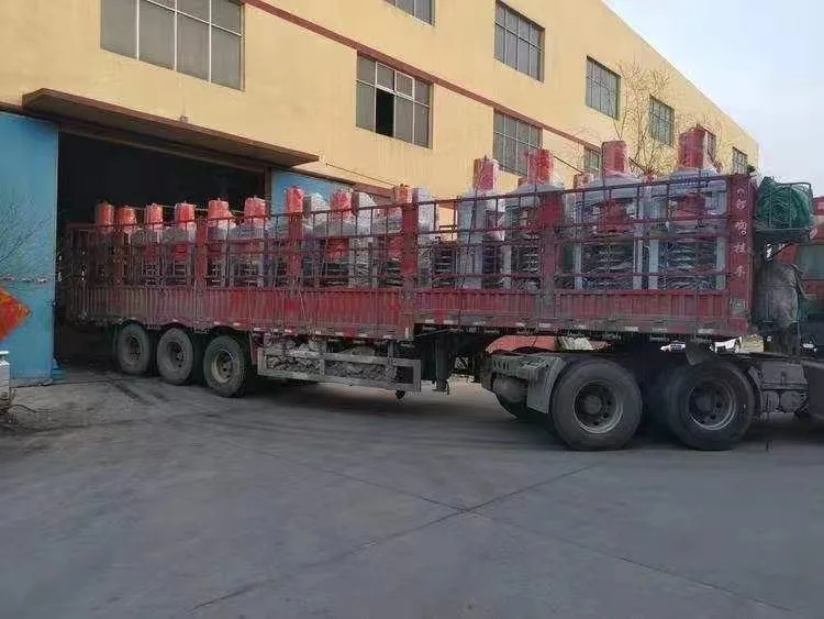 Machines loaded onto a truck for delivery